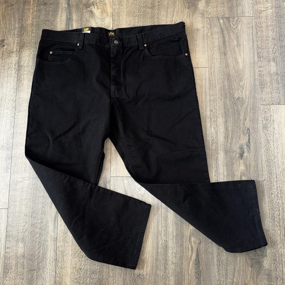 LEE Regular Fit Jeans‎ Straight Leg Regular Mens Sz 46*30 Waist Double Black